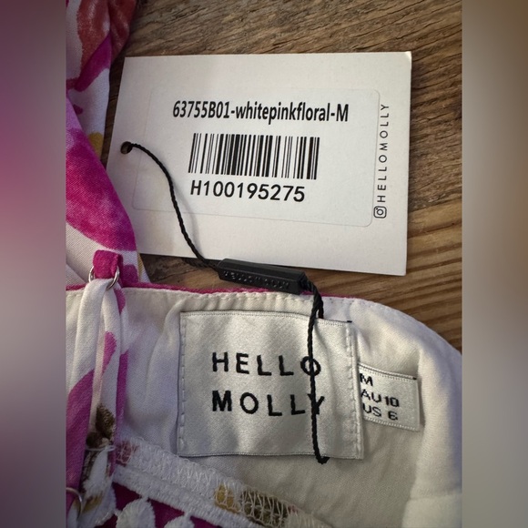 NWT Hello Molly Beach Sunsets Midi Dress Fuschia Size 6 - Picture 7 of 8